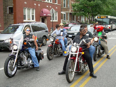 Dykes on Bikes are the leaders of the pack.