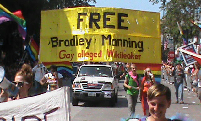 Bradley Manning banner -Chicago Pride Parade 2012