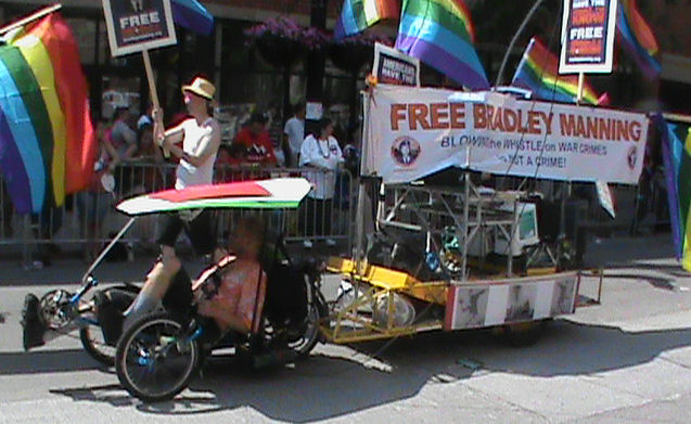 Biker for Bradley Manning -Chicago Pride Parade 2012