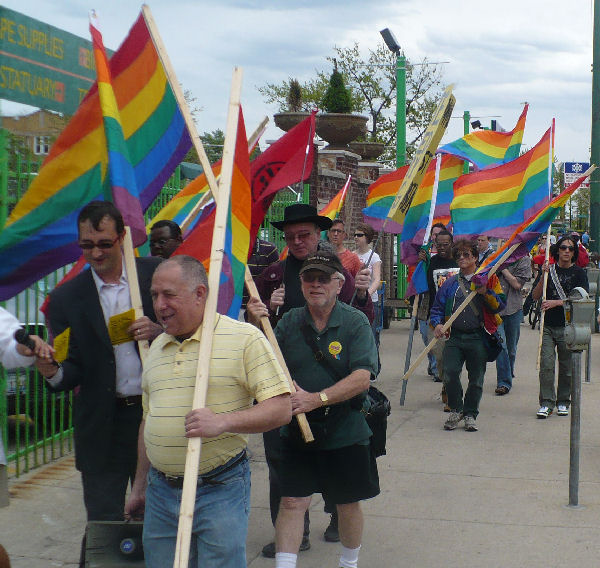 I.D.A.HO. march through Andersonville in Chicago.