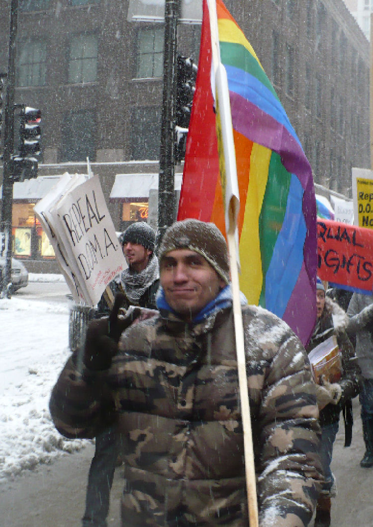 Sergio was among those who went on the 2 mile+ march in the cold.