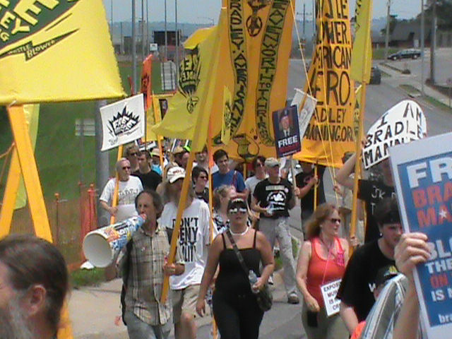 Free Bradley Manning March in Leavenworth, Kansas.