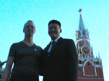 GLN's Andy Thayer with Lt. Dan Choi in Moscow for Pride 2011
