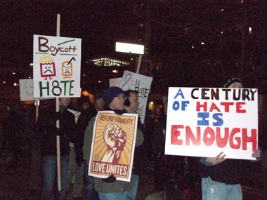 Century Theater Prop 8 protest in Evanston, IL.