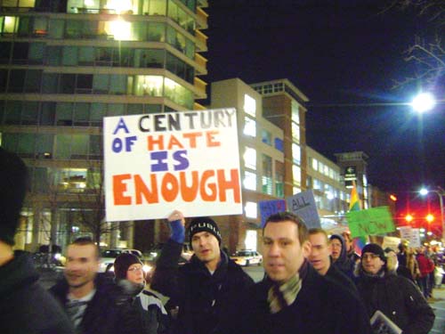 Century Landmark Theater Prop 8 protest in Evanston