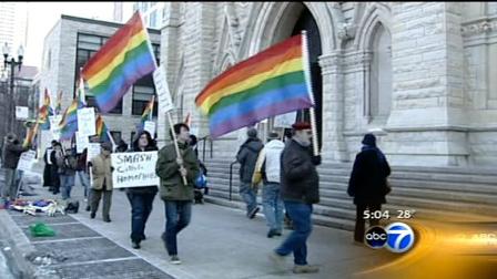 Gay rights protest held outside Holy Name