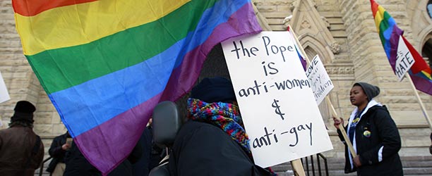 the Pope is anti-women & anti-gay