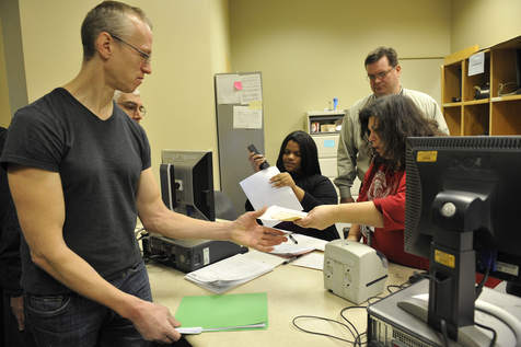 Andy Thayer applies for a parade permit for May 19, 2012 to march from the Daley Plaza to McCormack Place.